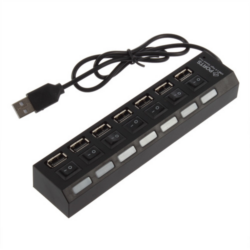 כולל מתח 1/7 USB מפצל